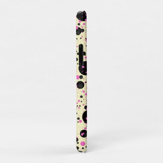 Pink & Black Polka Dot Glam Pattern Case-Mate iPhoneケース (裏面/右)