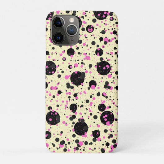 Pink & Black Polka Dot Glam Pattern Case-Mate iPhoneケース (裏)