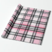 Pink Black  Red Plaid Pattern ラッピングペーパー (アンロールド)