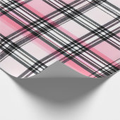 Pink Black  Red Plaid Pattern ラッピングペーパー (角)