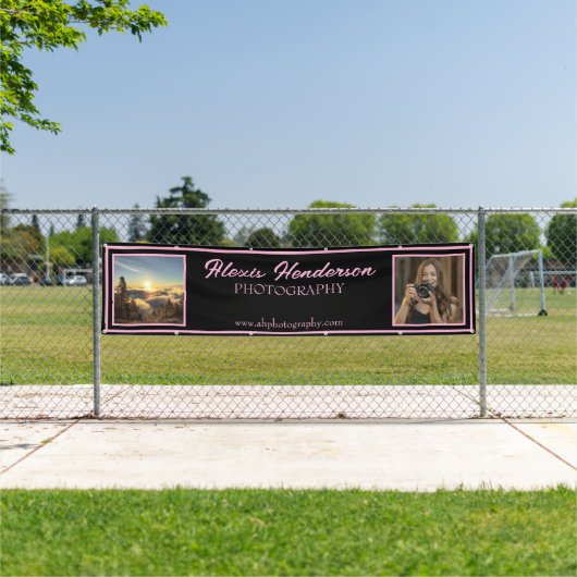 Pink & Black Script Modern 2 Photo booth Tent 横断幕 (インサイチュ)