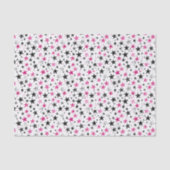 Pink Black Silver Stars Birthday 薄葉紙 (正面)