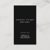 Pink black sophisticated elegant minimal vogue 名刺 (裏面)