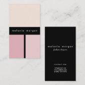 Pink black sophisticated elegant minimal vogue 名刺 (正面/裏面)