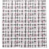 Pink Black Stripes   シャワーカーテン (正面)