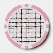 Pink Black Stripes   ポーカーチップ (正面)
