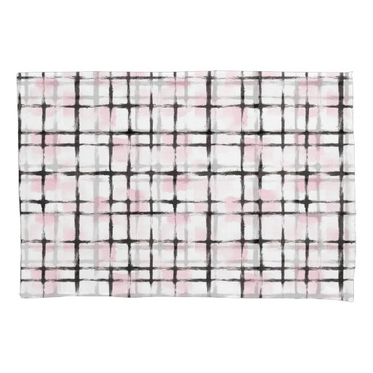 Pink Black Stripes   枕カバー (正面左)