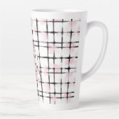 Pink Black Stripes Ladybug カフェラテマグ (右)