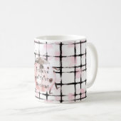 Pink Black Stripes Ladybug コーヒーマグカップ (正面右)