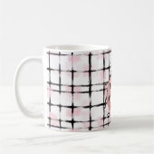 Pink Black Stripes Ladybug コーヒーマグカップ (左)