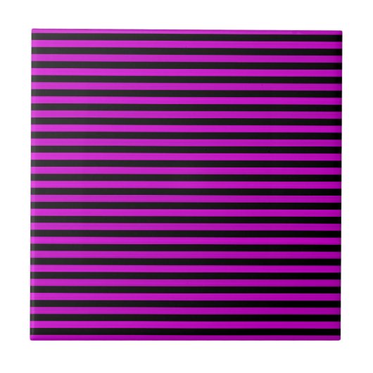 Pink Black Stripes Seamless Pattern タイル (正面)
