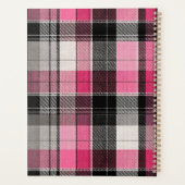 Pink black tartan plaid script name binder プランナー手帳 (裏面)