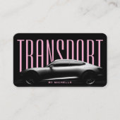 Pink Black Transport Driver Auto Rent Chauffeur 名刺 (正面)