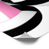 pink black volleyballs birthday party welcome ポスター (角)