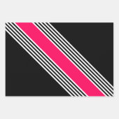 Pink, Black & White ラッピングペーパーシート (正面3)