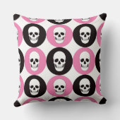 PINK BLACK & WHITE HALLOWEEN SKULLS クッション (裏面)