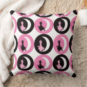 PINK BLACK & WHITE HALLOWEEN WITCHES クッション (ブランケット)
