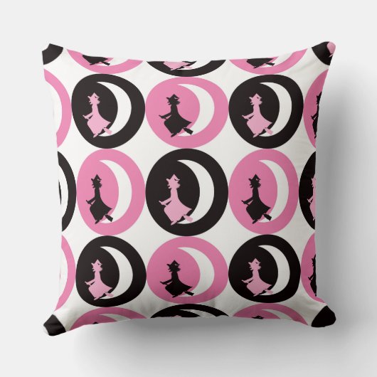 PINK BLACK & WHITE HALLOWEEN WITCHES クッション (裏面)