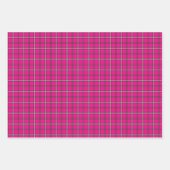 Pink Black White Plaid Classic Bright Colorful ラッピングペーパーシート (正面)