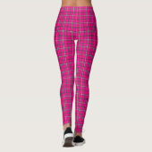 Pink Black White Plaid Classic Bright Colorful レギンス (裏面)