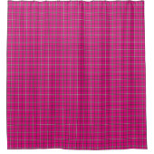 Pink Black White Plaid Shower Curtain シャワーカーテン (正面)