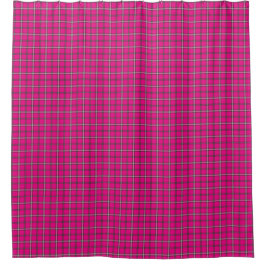Pink Black White Plaid Shower Curtain シャワーカーテン