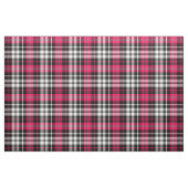 Pink Black White Plaid Tartan  ファブリック (ファットクウォーター)