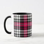 Pink Black White Plaid Tartan  マグカップ (左)
