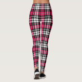Pink Black White Plaid Tartan レギンス (裏面)