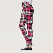 Pink Black White Plaid Tartan レギンス (左)