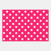 Pink, Black & White Polka Dots ラッピングペーパーシート (正面)