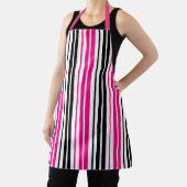 Pink Black White Stripes Pattern Design  エプロン (インサイチュ)