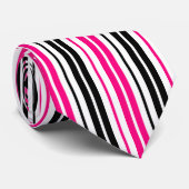 Pink Black White Stripes Pattern Design  ネクタイ (ロール)