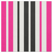 Pink Black White Stripes Pattern Design  ファブリック (クローズアップ)