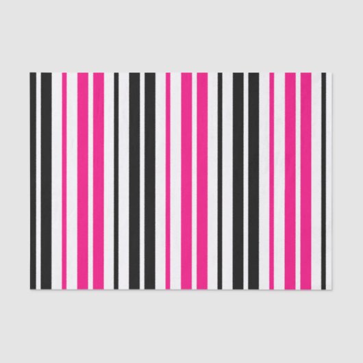 Pink Black White Stripes Pattern Design  薄葉紙 (正面)