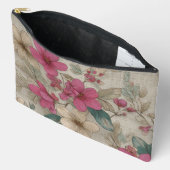 Pink Bloom Floral アクセサリーポーチ (見開き)