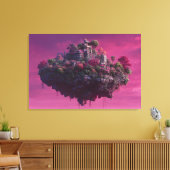 Pink Bloom Sky Citadel キャンバスプリント (インサイチュ (リビング))