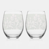 Pink Blossom Cascade  ステムなしワイングラス (裏面)