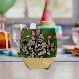 Pink Blossom Cascade ステムなしワイングラス