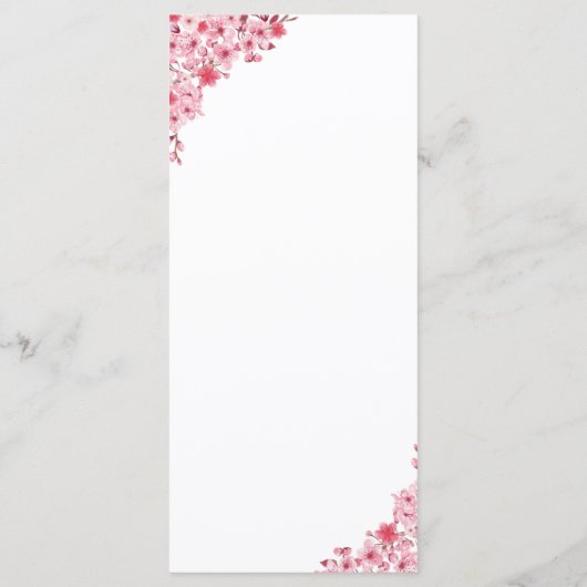 Pink Blossom – Elegant Sakura Flowers Wedding プログラム (裏面)