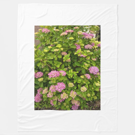 Pink Blossom Garden Throw Blanket フリースブランケット (正面)