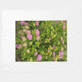 Pink Blossom Garden Throw Blanket フリースブランケット (正面(横))