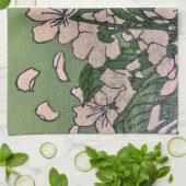 Pink Blossom Green  キッチンタオル (折り畳み)