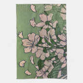 Pink Blossom Green  キッチンタオル (縦)