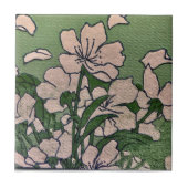 Pink Blossom Green タイル (正面)