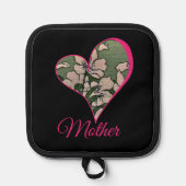 Pink Blossom Green 鍋敷き (正面)