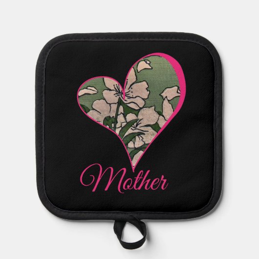 Pink Blossom Green   鍋敷き (正面)