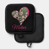 Pink Blossom Green 鍋敷き (正面/裏面)