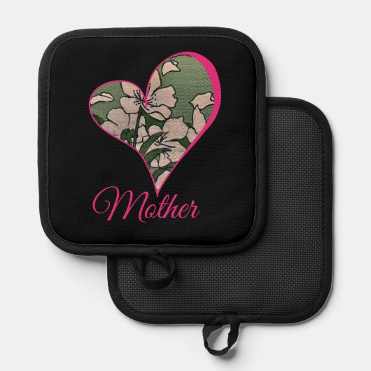 Pink Blossom Green   鍋敷き (正面/裏面)