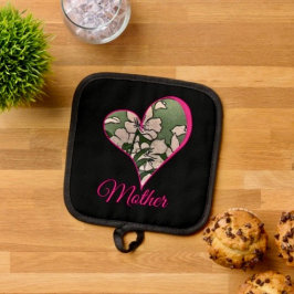 Pink Blossom Green 鍋敷き